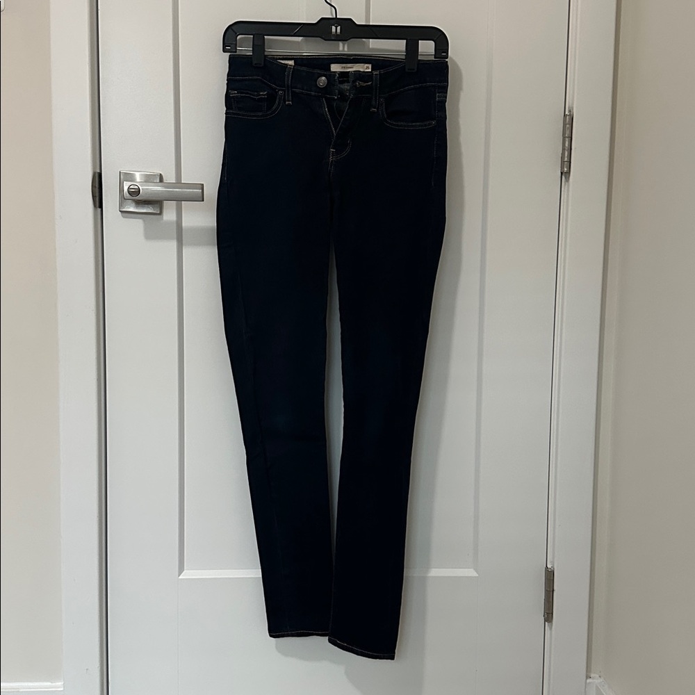 Levi Strauss Dark Blue Denim 711 Skinny Jeans